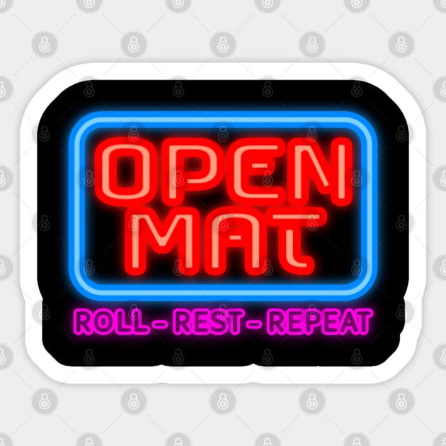 Open Mat - Jiu Jitsu rolls Sticker by undersideland